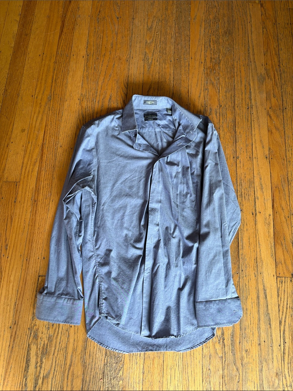 C2 by Calibrate Navy Trim-Fit Button-Up Shirt